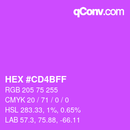 Color code: HEX #CD4BFF | qconv.com