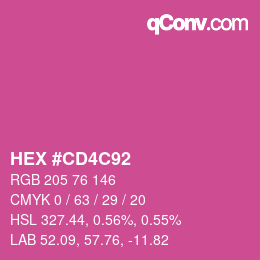 颜色代码: HEX #CD4C92 | qconv.com