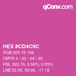 カラーコード: HEX #CD4C9C | qconv.com