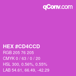 颜色代码: HEX #CD4CCD | qconv.com