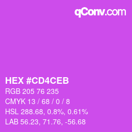 颜色代码: HEX #CD4CEB | qconv.com