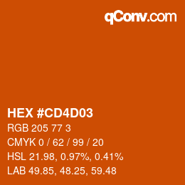 カラーコード: HEX #CD4D03 | qconv.com