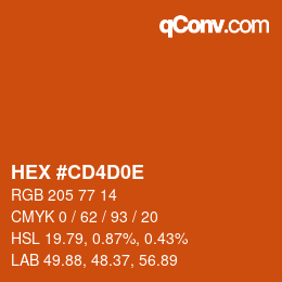 Color code: HEX #CD4D0E | qconv.com