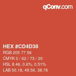 Color code: HEX #CD4D38 | qconv.com