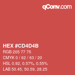 Color code: HEX #CD4D4B | qconv.com