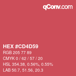 Color code: HEX #CD4D59 | qconv.com