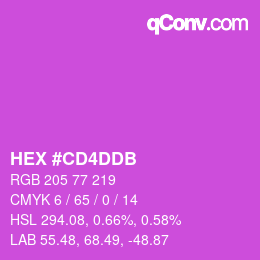 颜色代码: HEX #CD4DDB | qconv.com