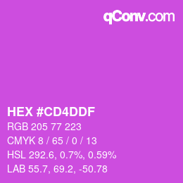 カラーコード: HEX #CD4DDF | qconv.com