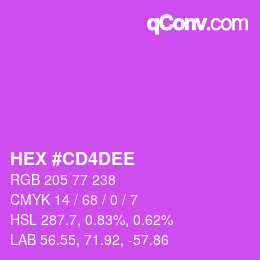 カラーコード: HEX #CD4DEE | qconv.com
