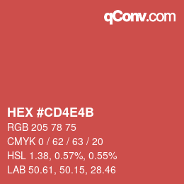 Color code: HEX #CD4E4B | qconv.com