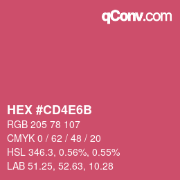 カラーコード: HEX #CD4E6B | qconv.com