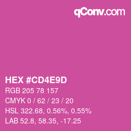 カラーコード: HEX #CD4E9D | qconv.com