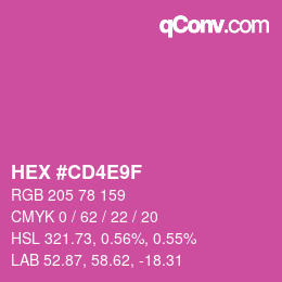 カラーコード: HEX #CD4E9F | qconv.com