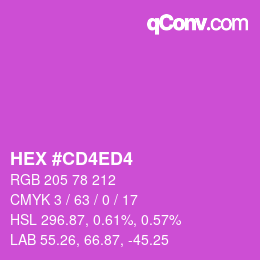 颜色代码: HEX #CD4ED4 | qconv.com