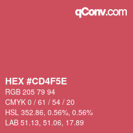 Código de color: HEX #CD4F5E | qconv.com