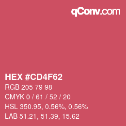 Color code: HEX #CD4F62 | qconv.com