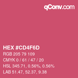Color code: HEX #CD4F6D | qconv.com