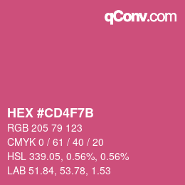 Color code: HEX #CD4F7B | qconv.com