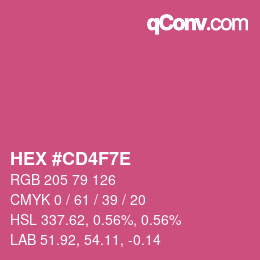 カラーコード: HEX #CD4F7E | qconv.com