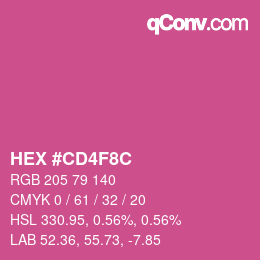 カラーコード: HEX #CD4F8C | qconv.com