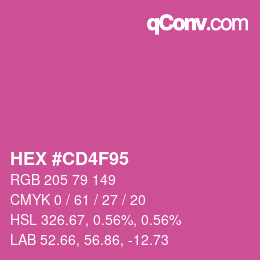 カラーコード: HEX #CD4F95 | qconv.com