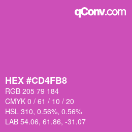 カラーコード: HEX #CD4FB8 | qconv.com