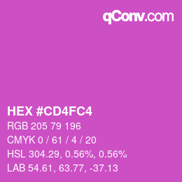 カラーコード: HEX #CD4FC4 | qconv.com