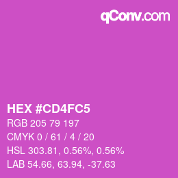 Color code: HEX #CD4FC5 | qconv.com