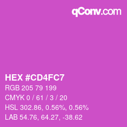 カラーコード: HEX #CD4FC7 | qconv.com