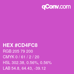 カラーコード: HEX #CD4FC8 | qconv.com