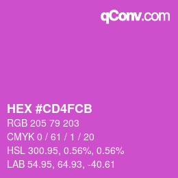 Color code: HEX #CD4FCB | qconv.com