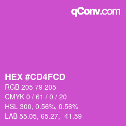 Color code: HEX #CD4FCD | qconv.com