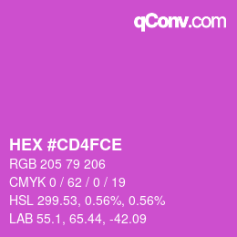 Color code: HEX #CD4FCE | qconv.com