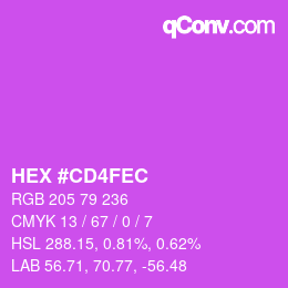 Farbcode: HEX #CD4FEC | qconv.com