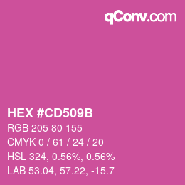 カラーコード: HEX #CD509B | qconv.com