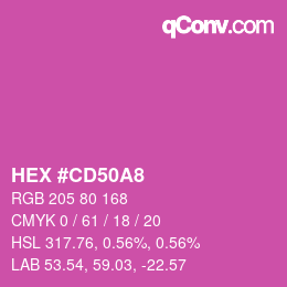 Farbcode: HEX #CD50A8 | qconv.com