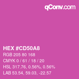 Color code: HEX #CD50A8 | qconv.com