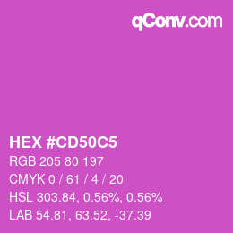 カラーコード: HEX #CD50C5 | qconv.com