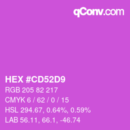 Color code: HEX #CD52D9 | qconv.com