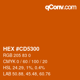 Color code: HEX #CD5300 | qconv.com