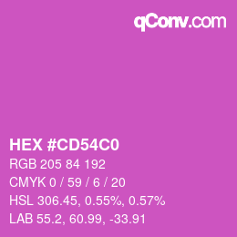 Color code: HEX #CD54C0 | qconv.com