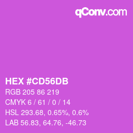 カラーコード: HEX #CD56DB | qconv.com
