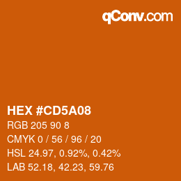 Color code: HEX #CD5A08 | qconv.com