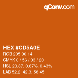 Color code: HEX #CD5A0E | qconv.com