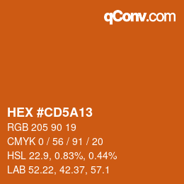 Color code: HEX #CD5A13 | qconv.com