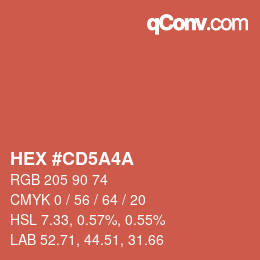 Color code: HEX #CD5A4A | qconv.com