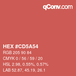 Color code: HEX #CD5A54 | qconv.com