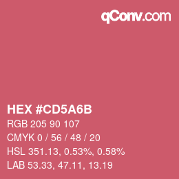 カラーコード: HEX #CD5A6B | qconv.com