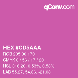 カラーコード: HEX #CD5AAA | qconv.com