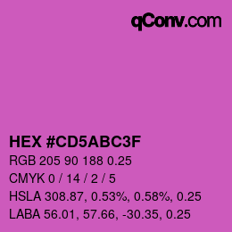 Color code: HEX #CD5ABC3F | qconv.com